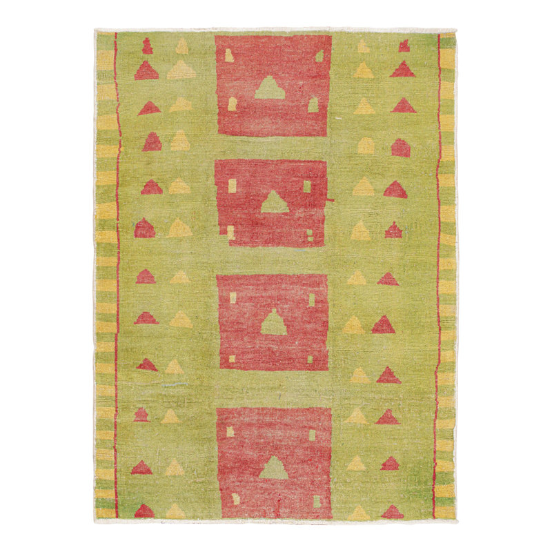 One-of-a-Kind 4'7" X 6' Hand Knotted Area Rug