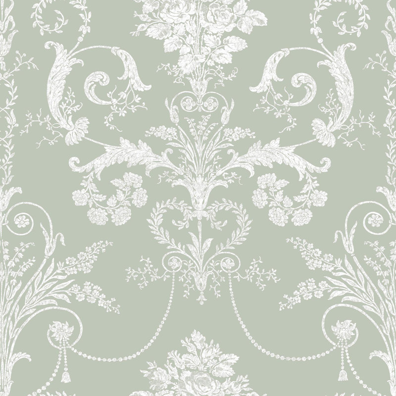 Laura Ashley, papier peint vert sauge Josette