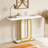 Modern Console Table Faux Marble Sofa Table with LED Lights