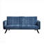 Canapé-lit convertible en velours de 72 po avec porte-gobelets, canapé-lit pliant capitonné de type futon 3 places pour petits espaces, L 72 po x P 34,6 po x H 31 po, bleu-1057980538
