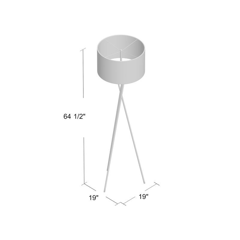 Hampshire 64.5'' Matte Gold Tripod Floor Lamp