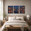 «Blue Canyon Cliffside Village», ensemble de 3 toiles murales-1791073038