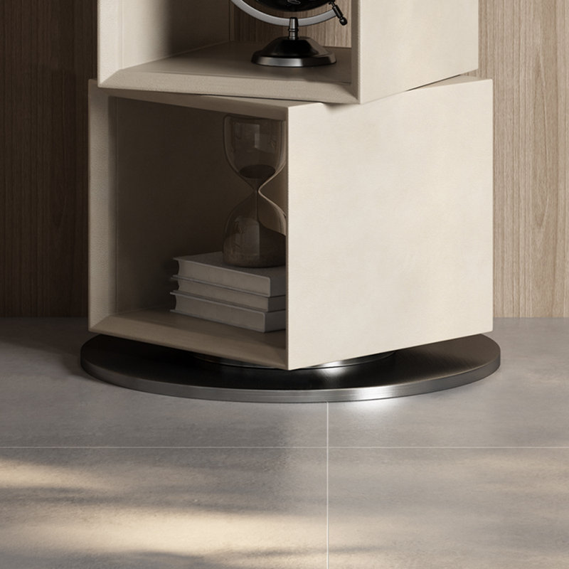 Bibliothèque rotative légère de style minimaliste luxueux, Gris clair