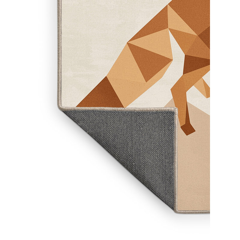 Tapis beige moelleux moelleux et moderne à motif géométrique de renard Batheaston, 3x5