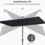 Parasol de table de marché à manivelle et inclinable 72 po x 48 po PURPLE LEAF-99526544
