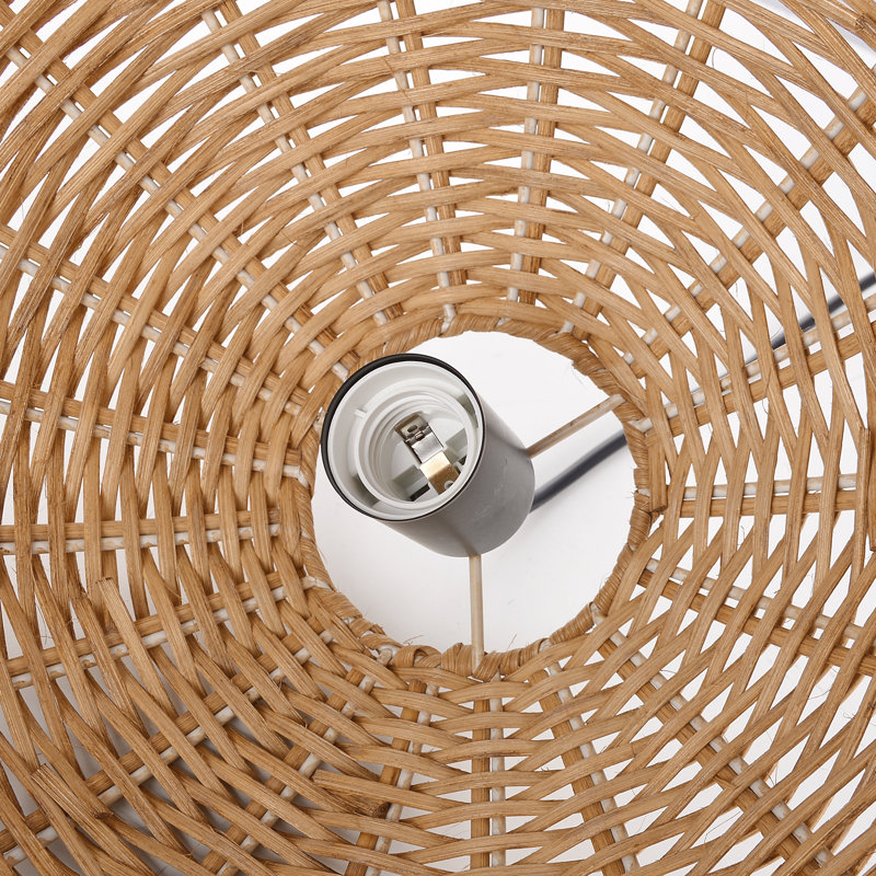 Bohemian Rattan Natural Hand Woven Pendant Light, 91" H x 11.81" W x 15.75" D