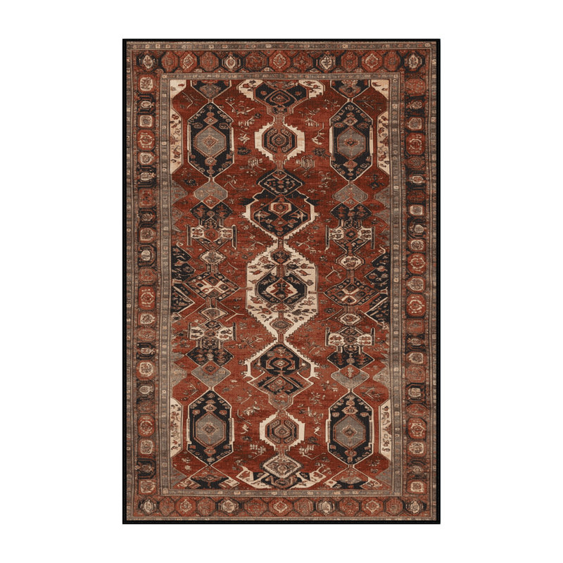 Tapis brun lavable à la machine, Rectangulaire 2 pi x 3 pi