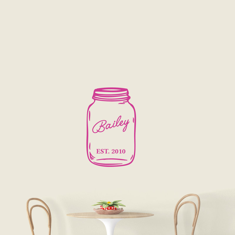 Adhésif décoratif Mason Jar, Rose vif, Oui