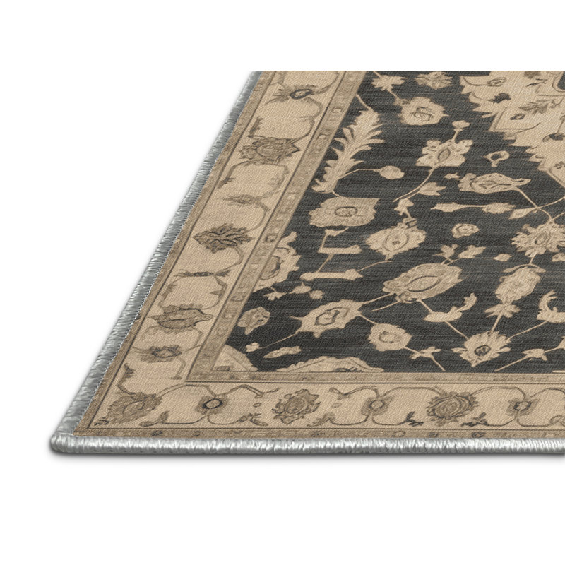 Machine Washable Overdyed Beige Area Rug, Rectangle 3' x 5'
