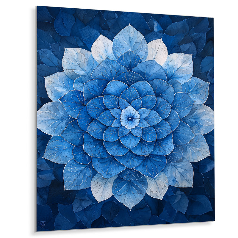 Bleu et blanc hydrangées kaléidoscope, H 32 po x l 16 po