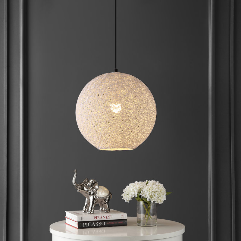 Anthoy 1 - Light White/Black Pendant, 76.25" H x 16" W x 16" D