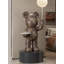 Modern Luxury Resin Bear Statue with LED Moon Lamp & Tray