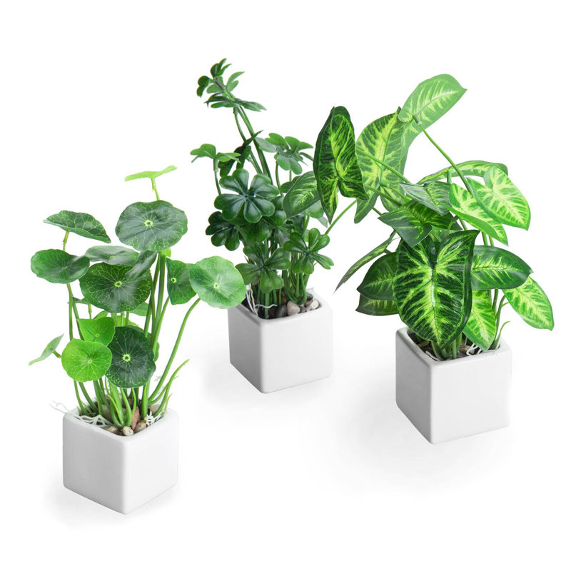 Ensemble de 3 feuillages artificiels en pot (ensemble de 3)