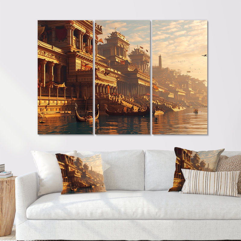 Almudena - City Buildings, ensemble de reproductions d'art mural, Toile tendue, H 28 po x l 36 po x P 1 po