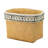 Set Of 2 Rectangular Basket Planters With Geometric Trim, L:10.5X8.5X8" S:7.5X5.5X6.5"