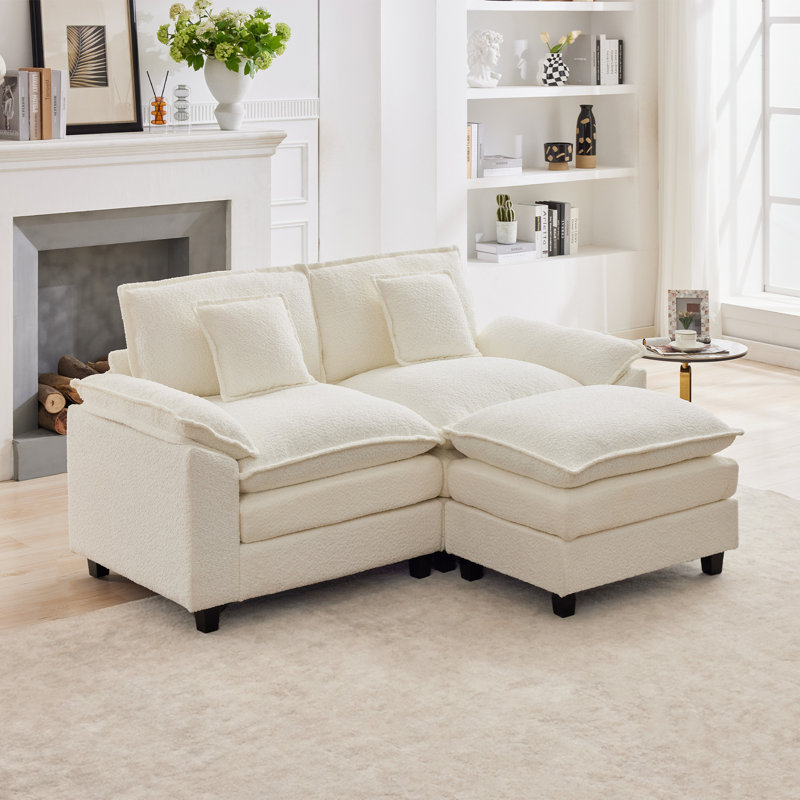 Canapé modulaire de style moderne 69,4 po, Blanc