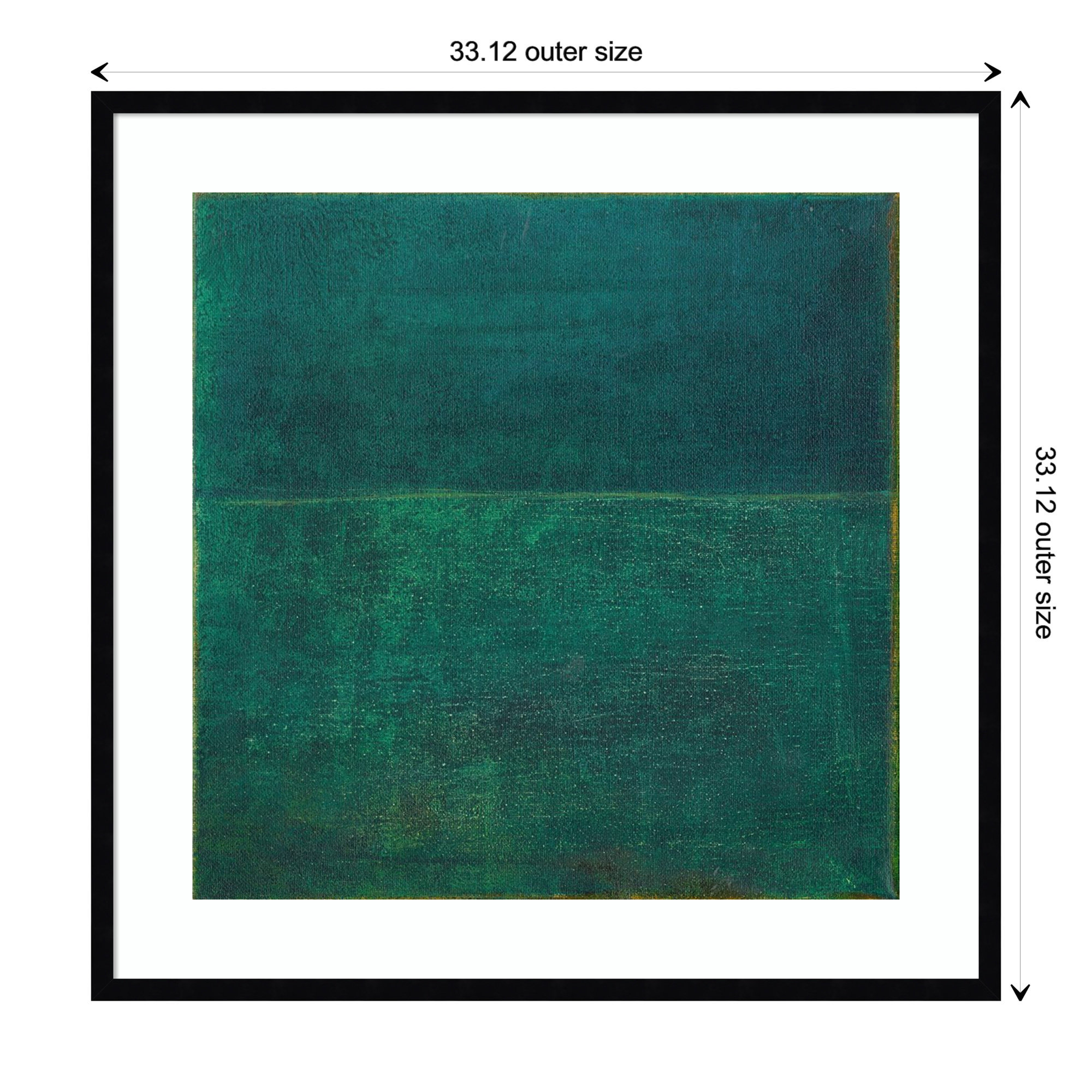 Green Zen I by Jodi Fuchs, Black Framed Paper, 33.12" H x 33.12" W x 0.88" D