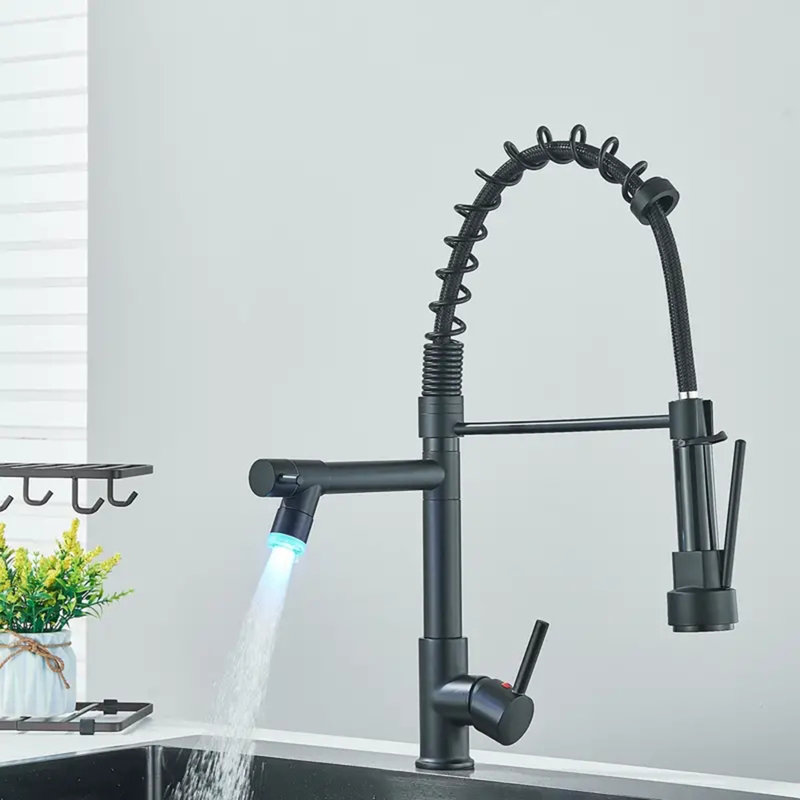 Robinet de cuisine rétractable Senlesen, Noir