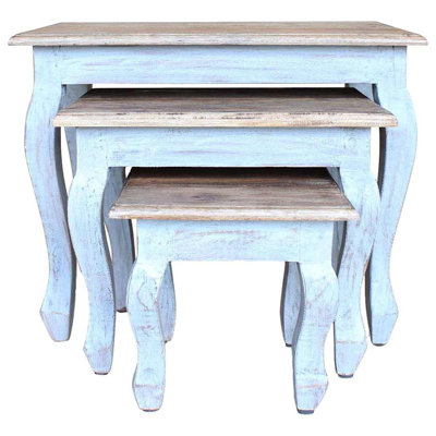 Pièces de table gigogne en bois massif récupéré