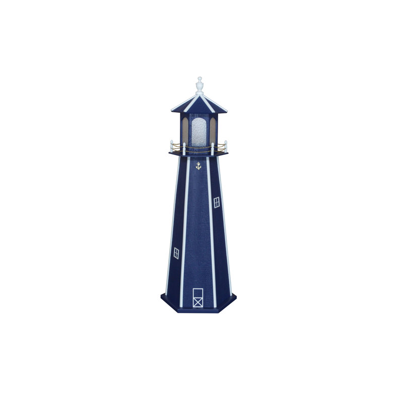 Statue de jardin Baldric, H 60 po x l 24 po x P 24 po, Bleu marine/blanc