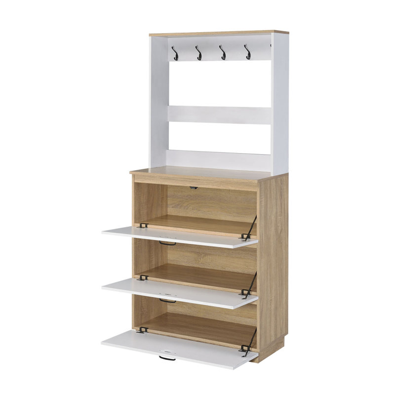 Buffet en métal avec armoire à chaussures et tiroir