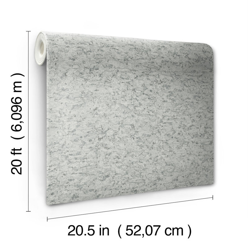 Shimmering Cork Abstract Peel & Stick Metallic Wallpaper Roll, Gray