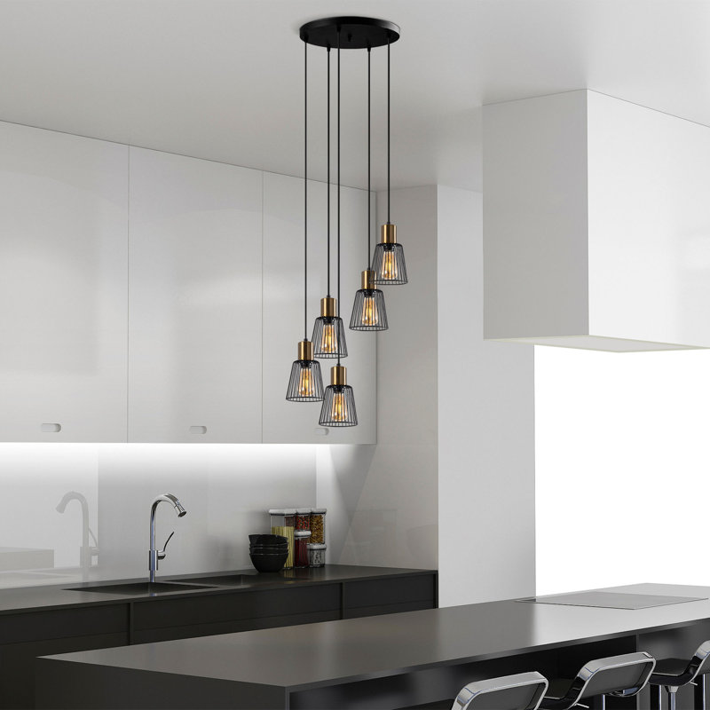 Etana 5 - Light Cluster Pendant, Black
