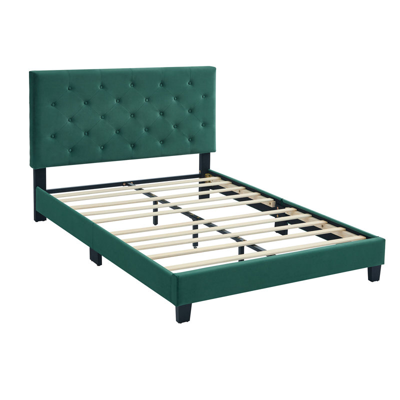 Solid Wood Bed, Green, 147 x 200 cm