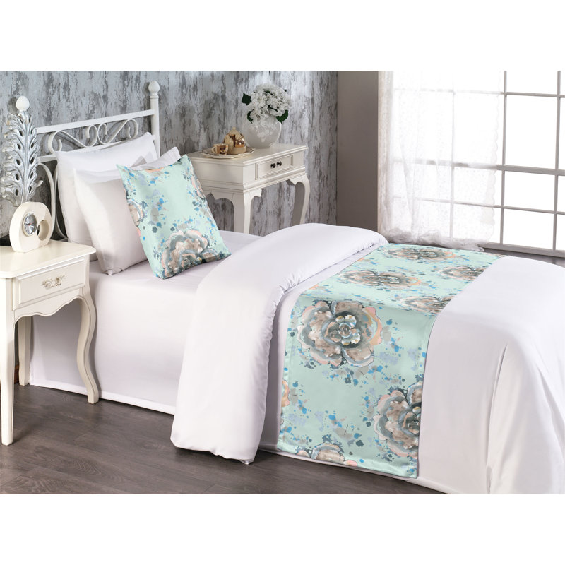 Ensemble de chemin de lit Ambesonne Roses, Lit simple