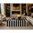 Genuine Marble Coffee Table - Nero Black + Carrara White Striped Marble