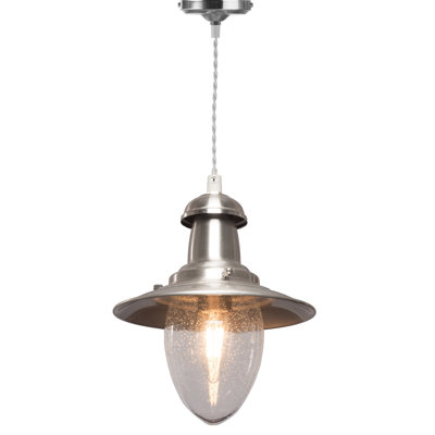 Moraine 1 - Light Silver Fisherman Industrial Style Single Pendant 30CM