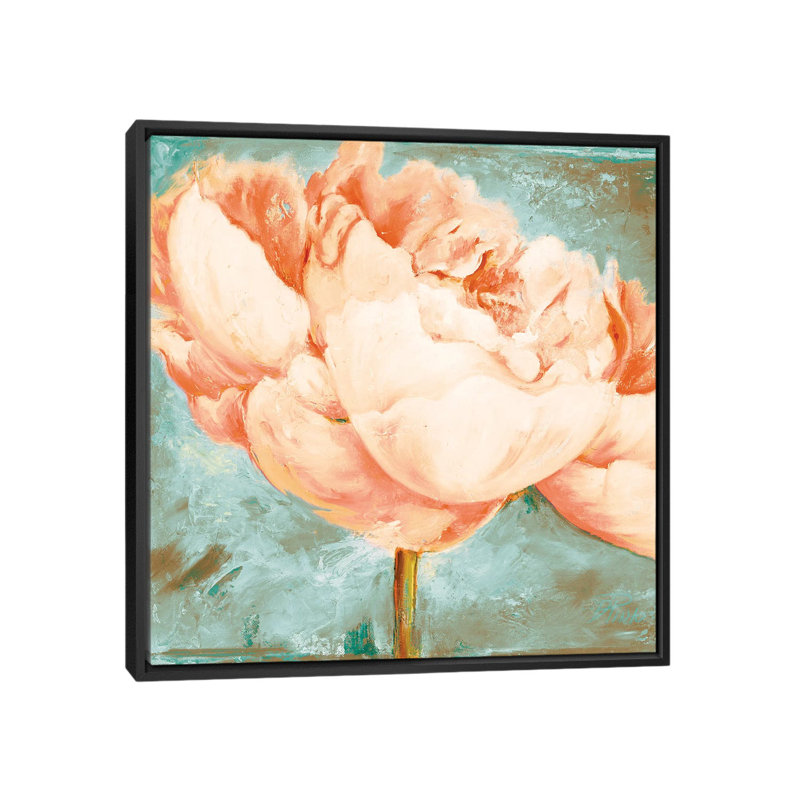 Beautiful Peonies Square II par Patricia Pinto, reproduction d’art, H 18 po x l 18 po x 1,5 po, Toile avec cadre noir