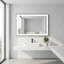 Miroir de salle de bain à DEL avec cadre noir mat Cristianna-624677512