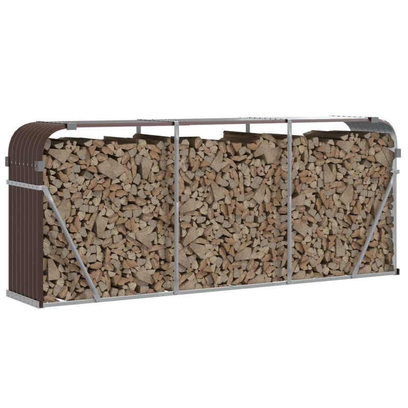 Porte-bûches en acier galvanisé 92,1 po x 17,7 po x 39,4 po, Brun