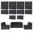 10 Pack Outdoor Patio Cushion Slipcovers, Waterproof Replacement Cushion Covers for Sectional Sofa Couch, Patio Furniture Seat Backrest Armrest Cushion Protector, Black (Covers Only, No Cushion Inserts)-1930741027