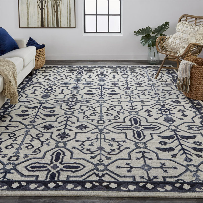 Bolivar Hand Tufted Wool Oriental Indoor Rug, Rectangle 8' x 10'
