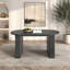 Table de salle à manger extensible pour 4 à 8 personnes, table de cuisine ovale avec base en bois pour salon familial (noir)