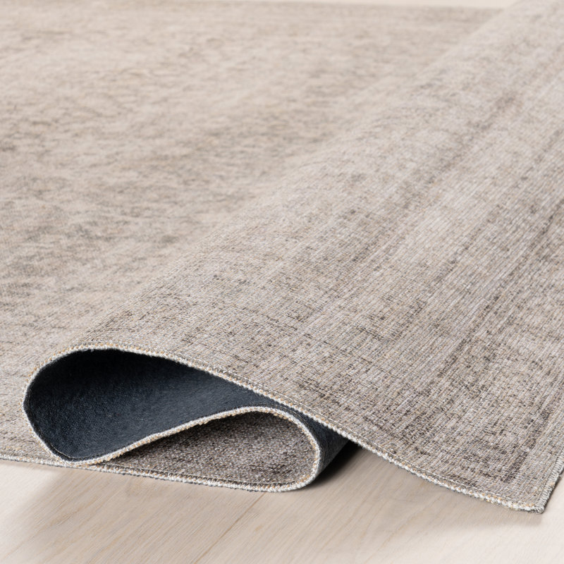 Jeccica Distressed Vintage Medallion Jute Blend Polyester Area Rug, Rectangle 9' x 12'