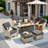 Outdoor Rattan Patio Furniture Set Of 6 With Cushions And Fire Table-1704556989