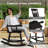 Outsunny Outdoor Wood Rocking Chairs Set Of 2, 350 Lbs. Porch Rockers With High Back For Garden, Patio, Balcony-38874366