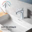 Robinet de salle de bain monocorps à poignée simple avec drain