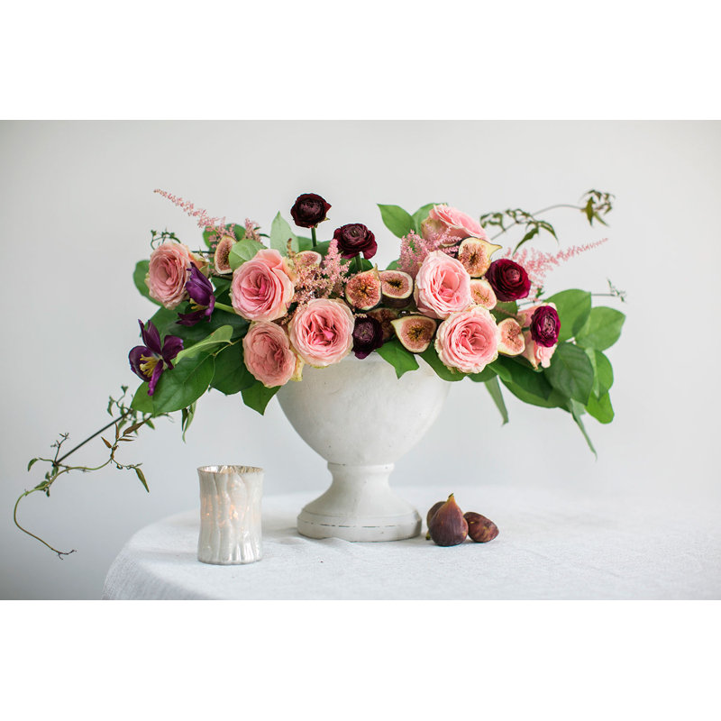 Vase de table en céramique fabriqué à la main, H 9 po x l 9,75 po x P 9,75 po