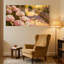 Fleurs d'hortensia, chemin de pierre, ensemble de 3 reproductions d'art sur toile-1049165538
