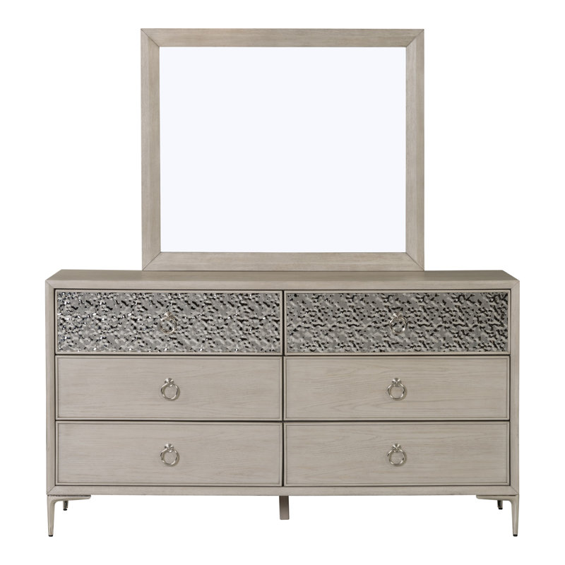 Preste 6-Drawer Dresser With Mirror, Natural