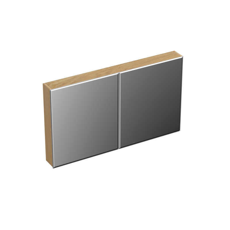 Jamiley Surface Mount Mirror Cabinet, 122cm H x 125cm W x 68cm D, Smoke