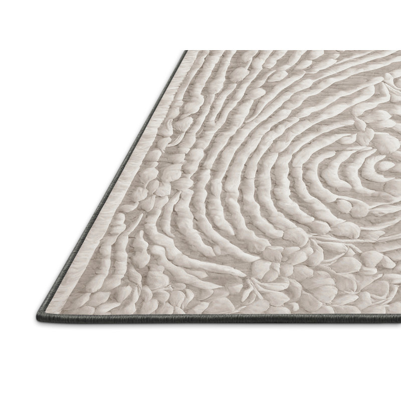 Tapis gris soyeux et moelleux, Carré 5 pi