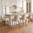 Mid Century Modern Counter Height Bar Stools Set of 2,360° Swivel Barstools with Solid Wood Legs, Island Chairs with Wrap-Around Backrest,Sand Linen Comfort Fabric-374700912-374700914