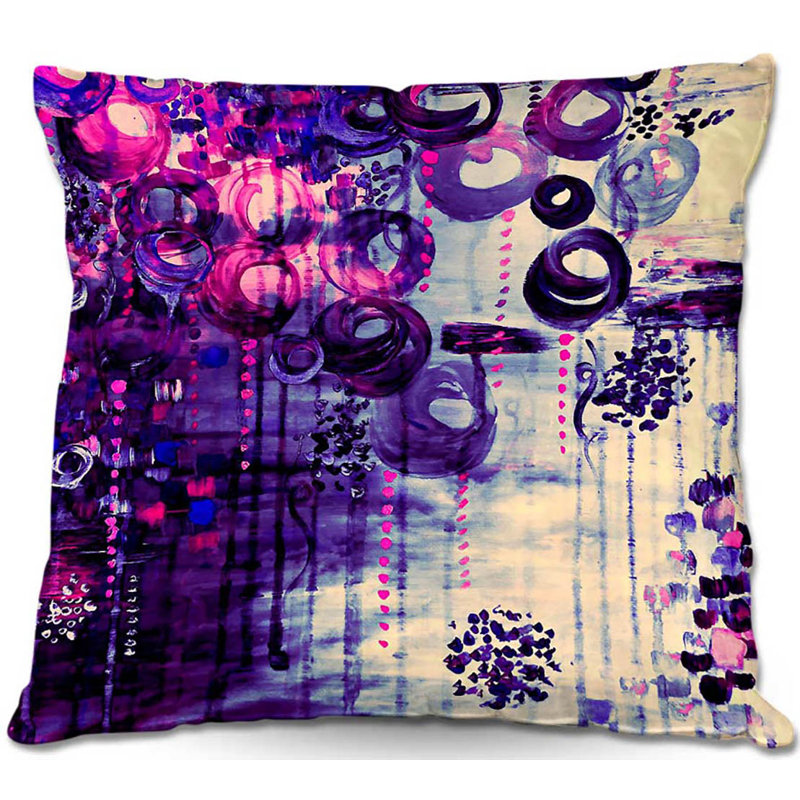 Coussin décoratif de canapé Atomic Dreams Square, 16 po x 1 po, Rose / rosé / mauve