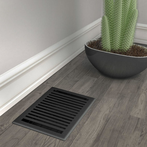 Registre de plancher Imperial Montezuma, Fer noir, L 6 po x L 10 po