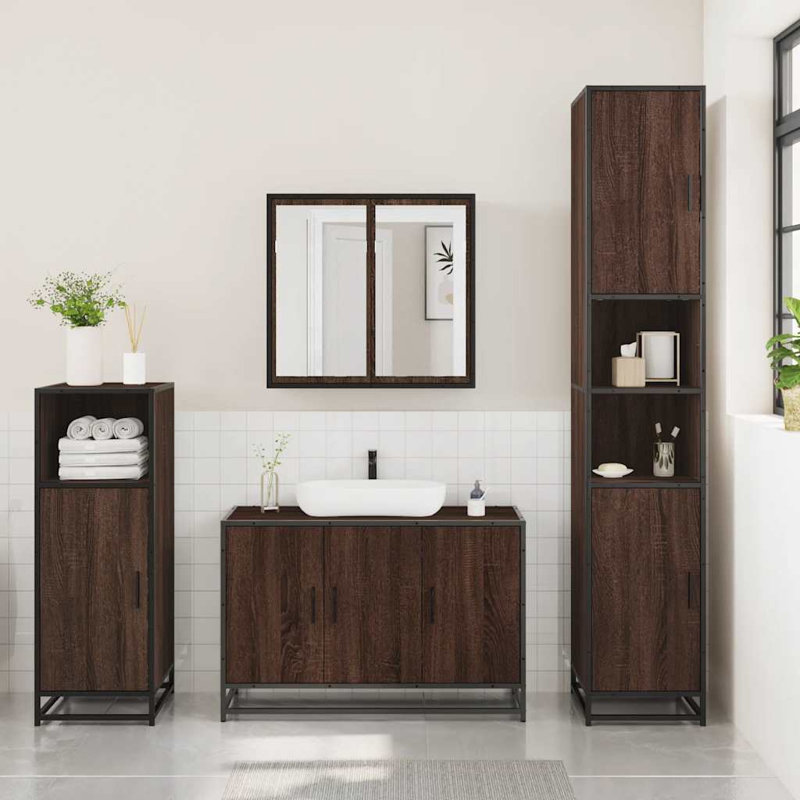 Alpa Bathroom Furniture Suite, Dark Brown